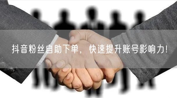 抖音粉丝自助下单，快速提升账号影响力！