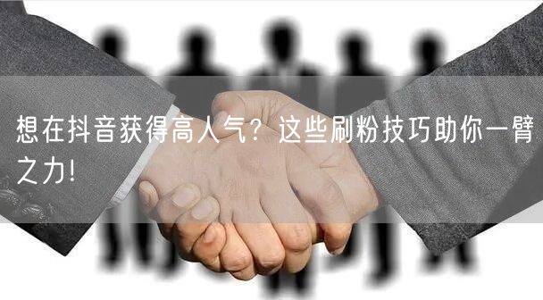抖音高人气秘籍：刷粉技巧+运营策略助你流量飙升！