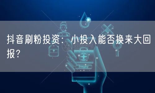 抖音刷粉投资：小投入能否换来大回报？