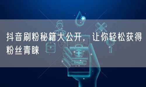 抖音刷粉秘籍大公开，让你轻松获得粉丝青睐