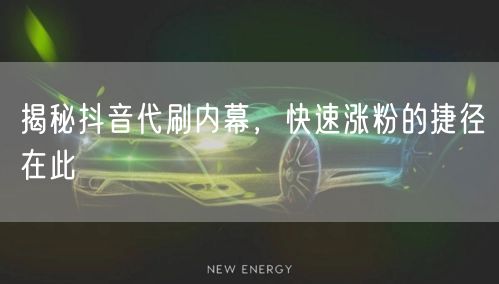 揭秘抖音代刷内幕，快速涨粉的捷径在此