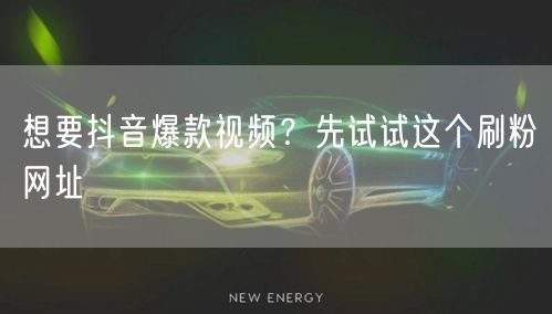 想要抖音爆款视频？先试试这个刷粉网址