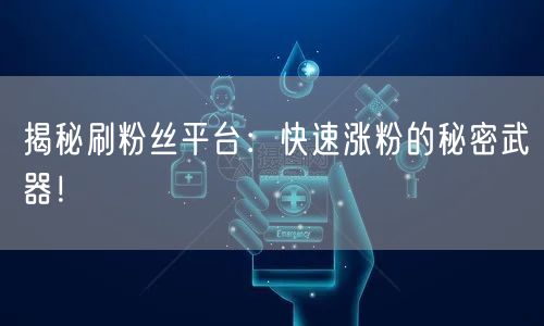 揭秘刷粉丝平台：快速涨粉的秘密武器！