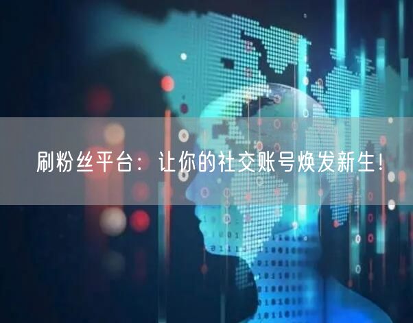 刷粉丝平台：让你的社交账号焕发新生！