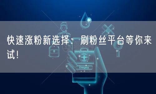 快速涨粉新选择：刷粉丝平台等你来试！