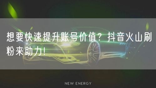想要快速提升账号价值？抖音火山刷粉来助力！