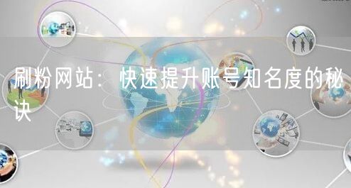刷粉网站：快速提升账号知名度的秘诀