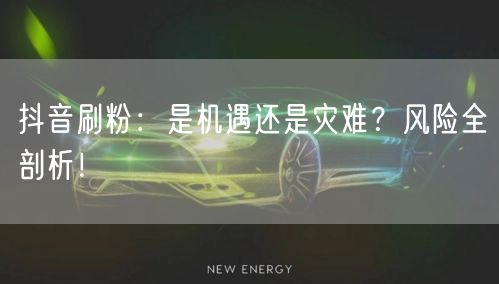 抖音刷粉：是机遇还是灾难？风险全剖析！