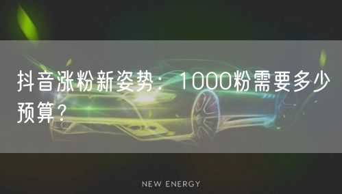 抖音涨粉新姿势：1000粉需要多少预算？