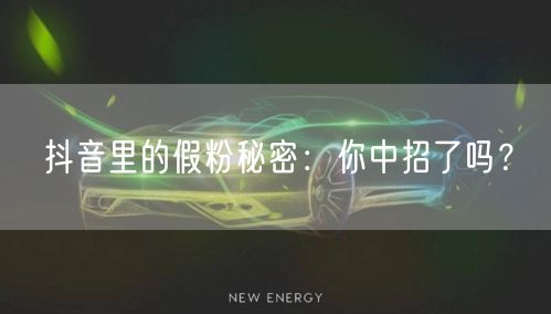 抖音里的假粉秘密：你中招了吗？