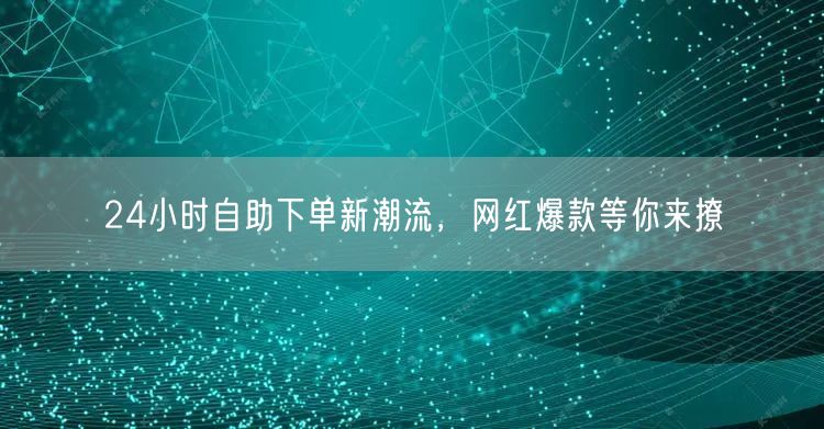 24小时自助下单新潮流，网红爆款等你来撩