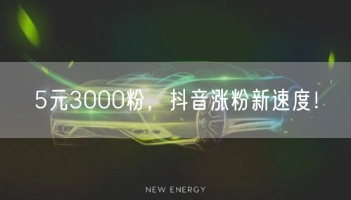 5元3000粉，抖音涨粉新速度！