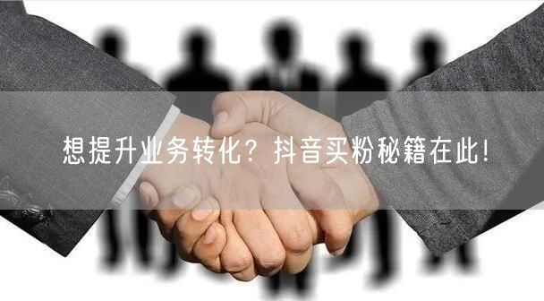 想提升业务转化？抖音买粉秘籍在此！