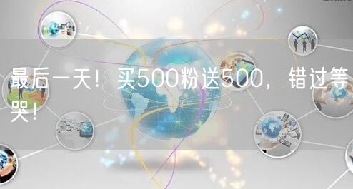 最后一天！买500粉送500，错过等哭！