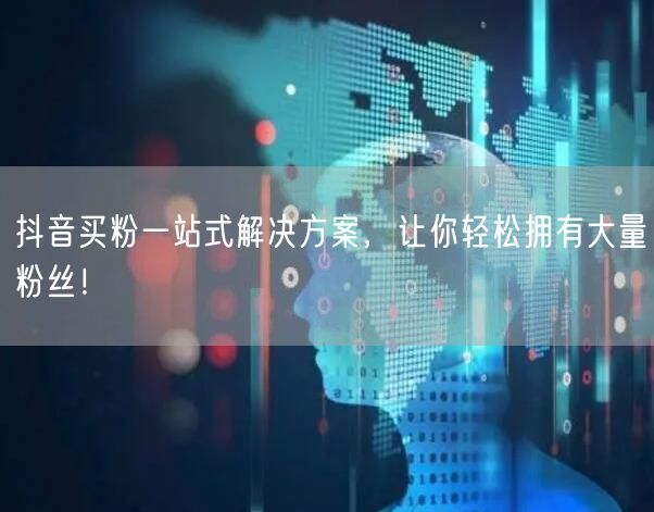 抖音买粉一站式解决方案，让你轻松拥有大量粉丝！