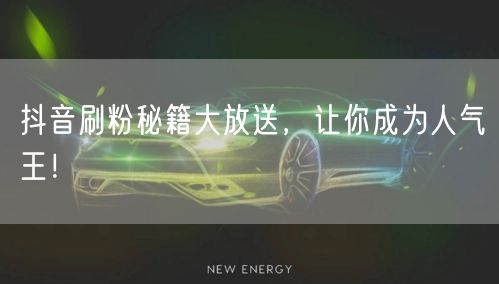 抖音刷粉秘籍大放送，让你成为人气王！