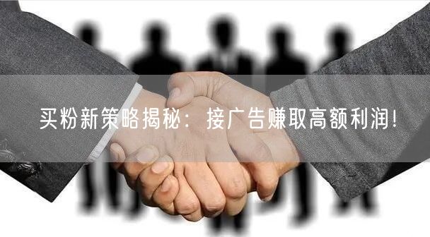 买粉新策略揭秘：接广告赚取高额利润！