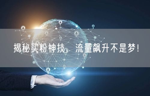 揭秘买粉神技，流量飙升不是梦！