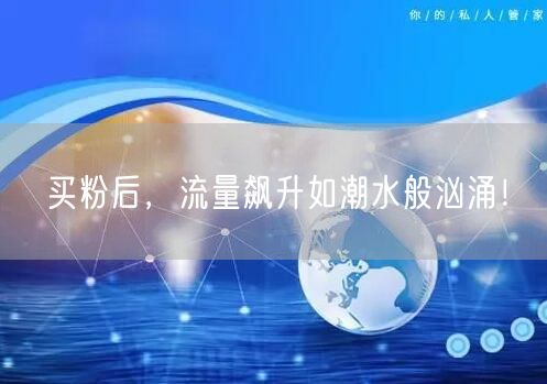买粉后，流量飙升如潮水般汹涌！