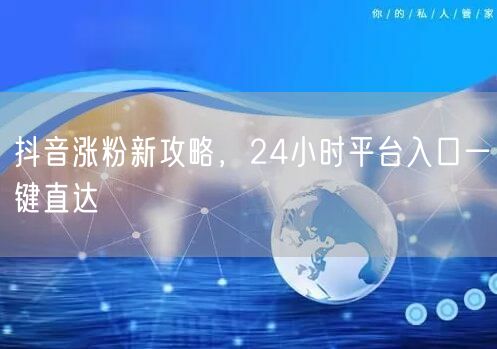 抖音涨粉新攻略，24小时平台入口一键直达