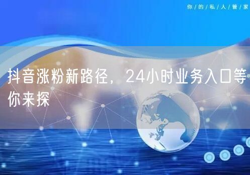抖音涨粉新路径，24小时业务入口等你来探