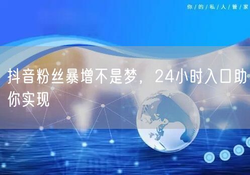 抖音粉丝暴增不是梦，24小时入口助你实现