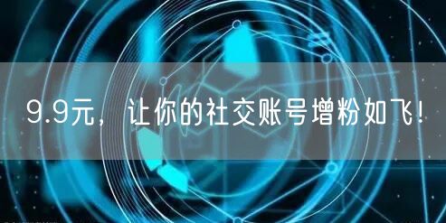 9.9元，让你的社交账号增粉如飞！