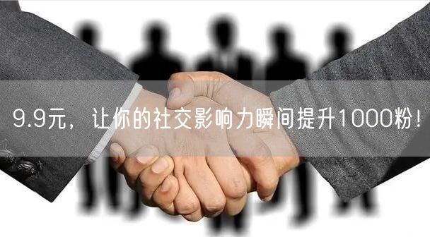 9.9元，让你的社交影响力瞬间提升1000粉！