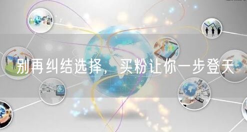 别再纠结选择，买粉让你一步登天