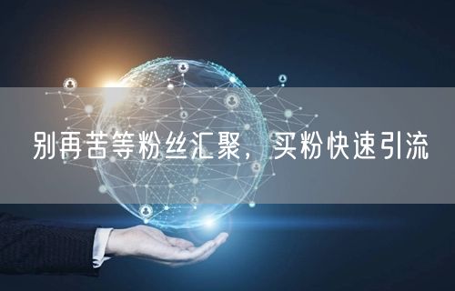别再苦等粉丝汇聚，买粉快速引流