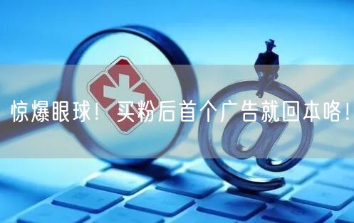 惊爆眼球！买粉后首个广告就回本咯！
