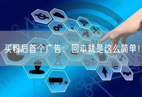 买粉后首个广告：回本就是这么简单！