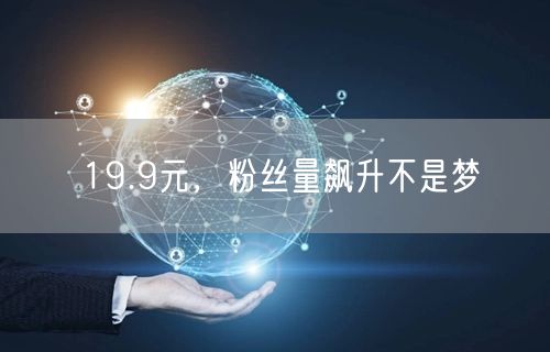 19.9元，粉丝量飙升不是梦