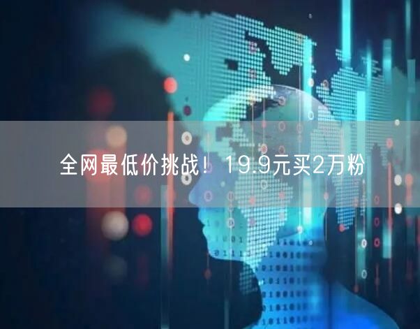 全网最低价挑战！19.9元买2万粉
