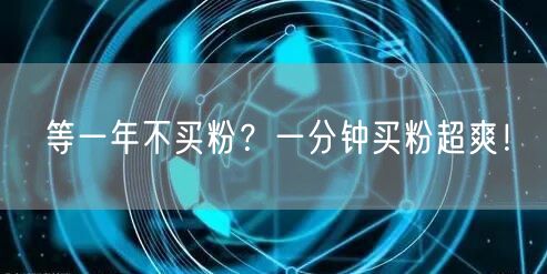 等一年不买粉？一分钟买粉超爽！