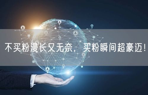 不买粉漫长又无奈，买粉瞬间超豪迈！