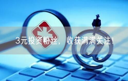3元投资粉丝，收获满满关注！
