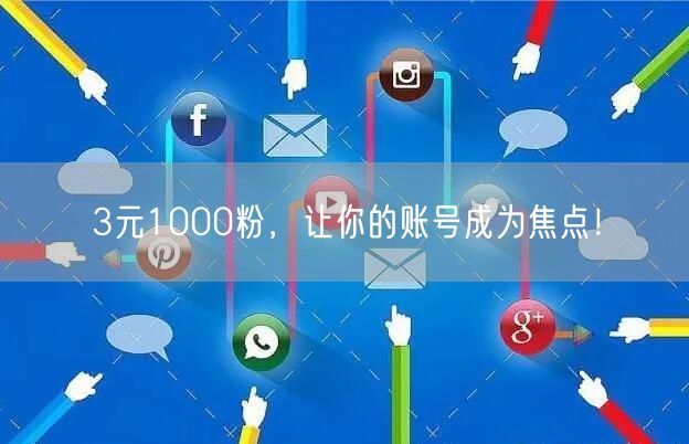 3元1000粉，让你的账号成为焦点！