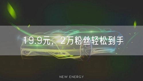 19.9元，2万粉丝轻松到手