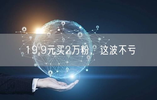 19.9元买2万粉，这波不亏