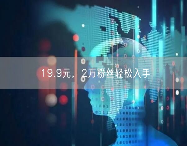 19.9元，2万粉丝轻松入手