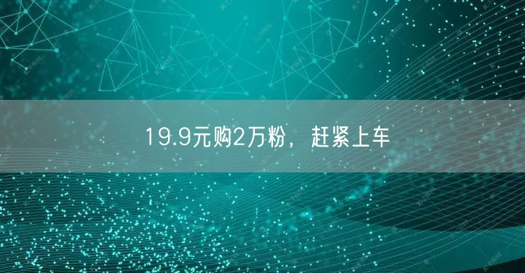 19.9元购2万粉，赶紧上车