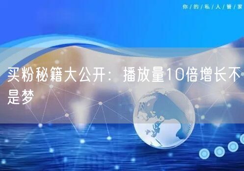 买粉秘籍大公开：播放量10倍增长不是梦