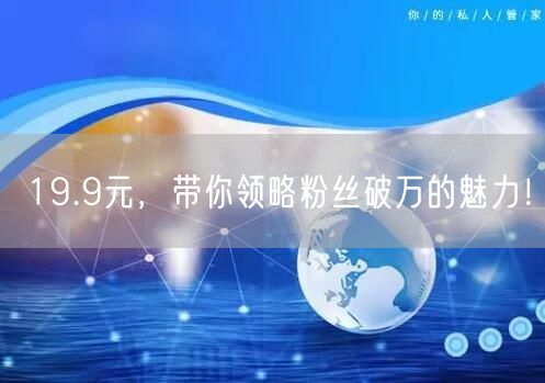 19.9元，带你领略粉丝破万的魅力！