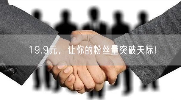 19.9元，让你的粉丝量突破天际！