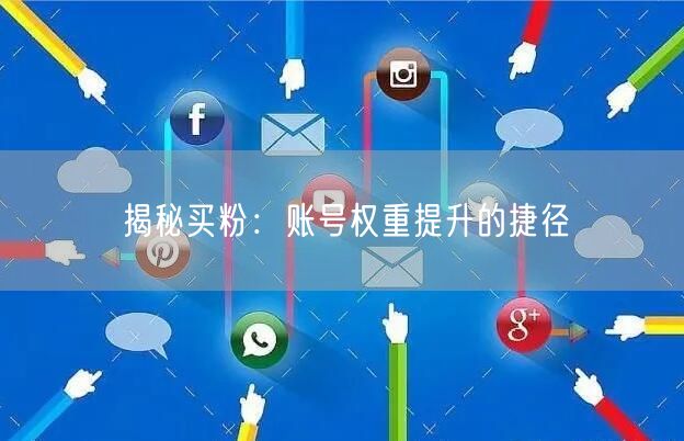 揭秘买粉：账号权重提升的捷径