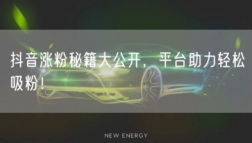 抖音涨粉秘籍大公开，平台助力轻松吸粉！