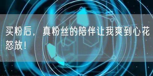 买粉后，真粉丝的陪伴让我爽到心花怒放！