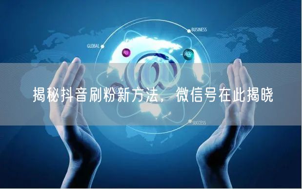 揭秘抖音刷粉新方法，微信号在此揭晓