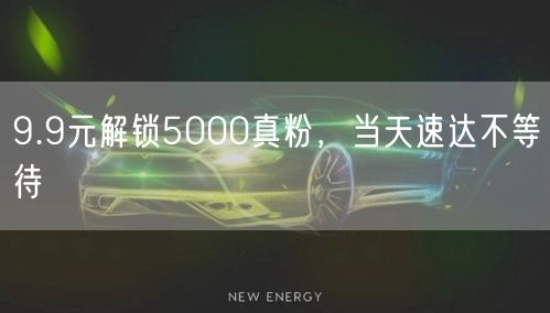 9.9元解锁5000真粉，当天速达不等待